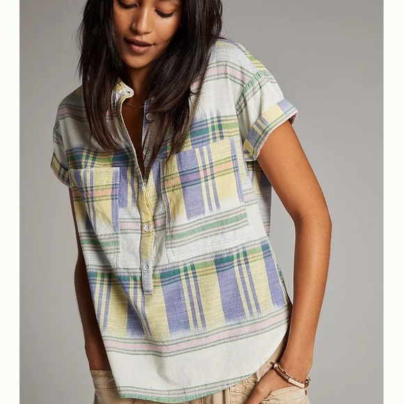 Anthropologie (Pilcro and the Letterpress) Checked Short-Sleeve Shirt - Picture 5 of 5